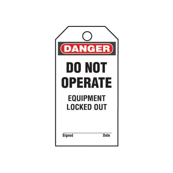 Plastic Tag, 'Danger Do Not Operate Equi